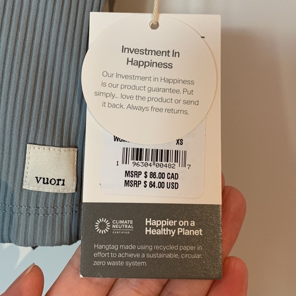 Vuori Rib Crop Tank NWT - Picture 5 of 6